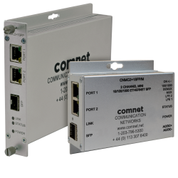 ComNet 2 Channel 10/100/1000 Mbps Ethernet Electrical To Optical Media Converter CNMC2+1SFP/M