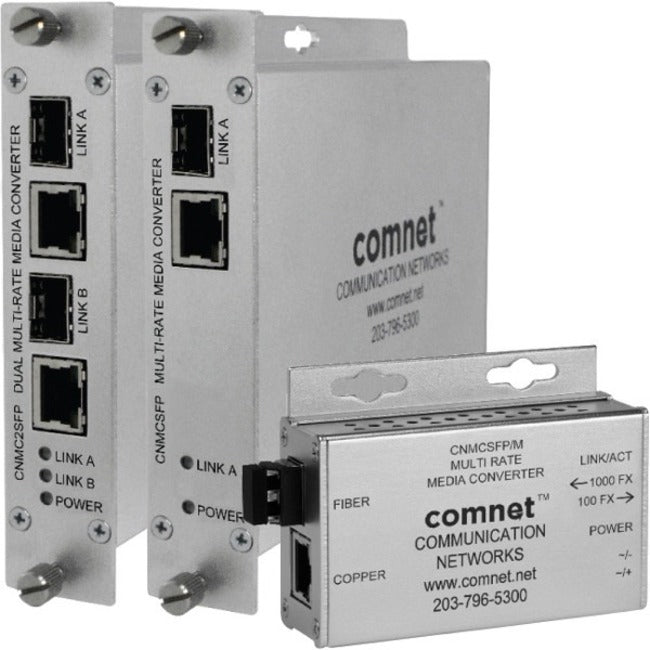 ComNet ComFit Dual 10/100/1000Mbps Ethernet Media Converter with IEEE 802.3at 30W PoE+ CNMC2SFPPOE