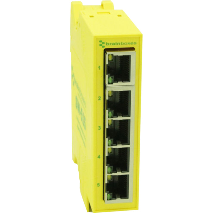 Brainboxes Compact Industrial 5 Port Gigabit Ethernet Switch DIN Rail Mountable SW-515