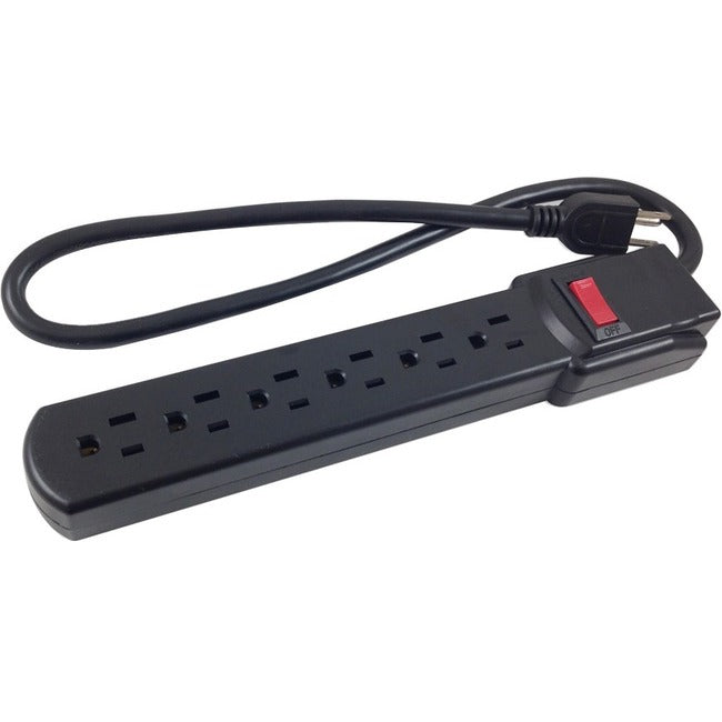 Comprehensive 6-Outlet Black Surge Protector 6Ft AC Cord CPWR-SP6-6B