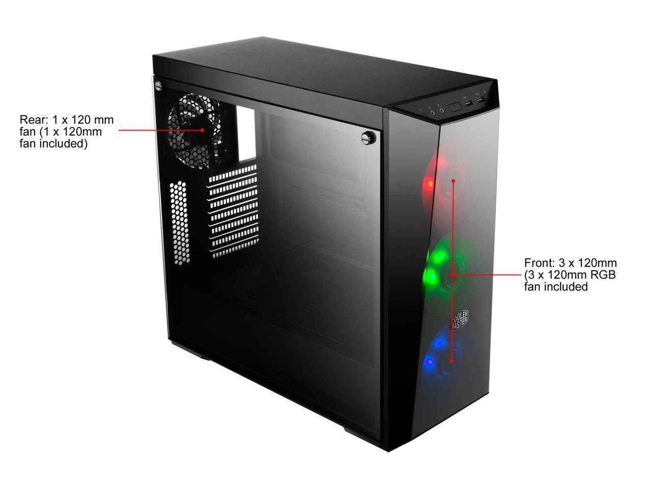 Cooler Master Masterbox Lite 5 Argb Mcw-L5S3-Kgnn-05 Black Steel, Plastic, Tempered Glass Atx Mid Tower Computer Case