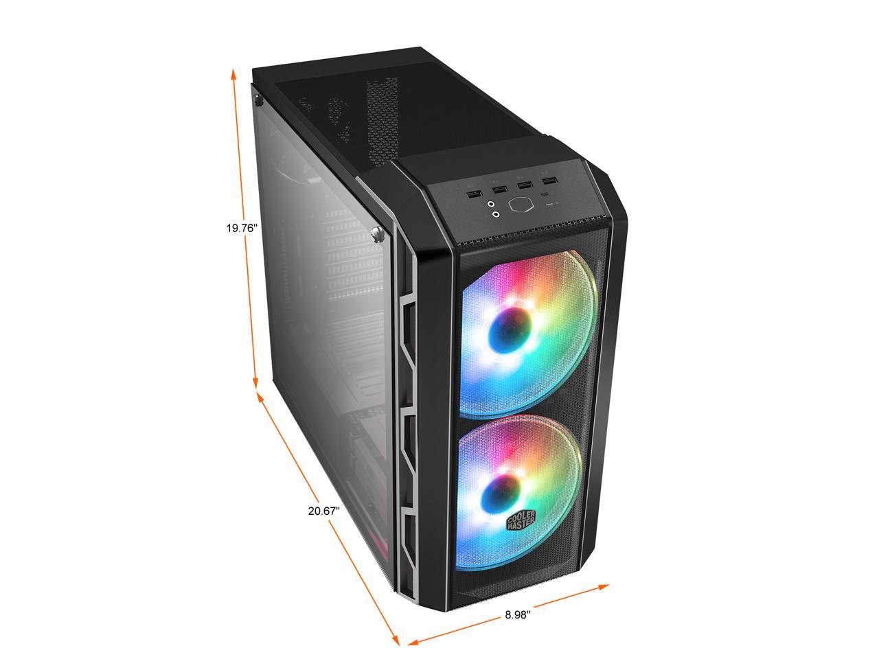 Cooler Master Mastercase H500 Argb Airflow Atx Mid-Tower With Mesh & Transparent Front Panel Option