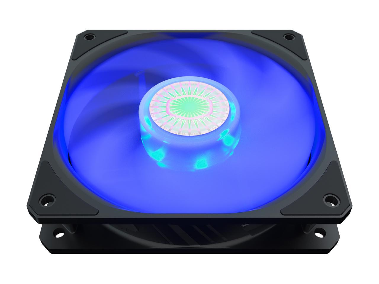 Cooler Master Sickleflow 120 V2 Blue Led Square Frame Fan With Air Balance Curve Blade Design,