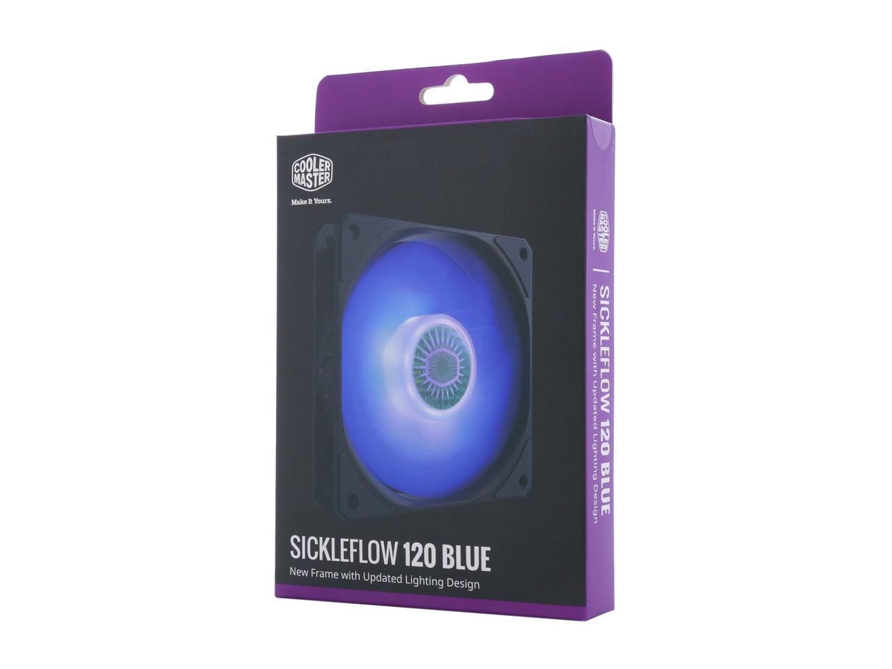 Cooler Master Sickleflow 120 V2 Blue Led Square Frame Fan With Air Balance Curve Blade Design,