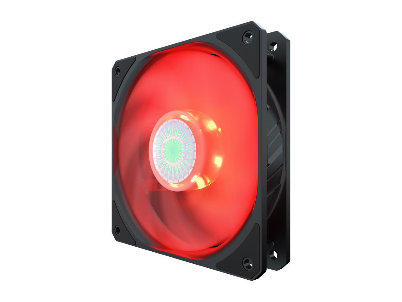 Cooler Master Sickleflow 120 V2 Red Led Square Frame Fan With Air Balance Curve Blade Design, Sealed