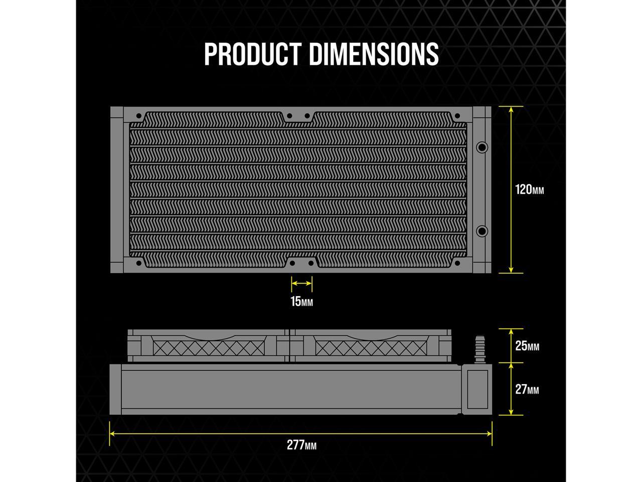 Corsair Hydro Series, Icue H100I Elite Capellix, 240Mm Radiator, Dual Ml120 Rgb Pwm Fans, Powerful Icue Software, Liquid Cpu Cooler, Cw-9060046-Ww