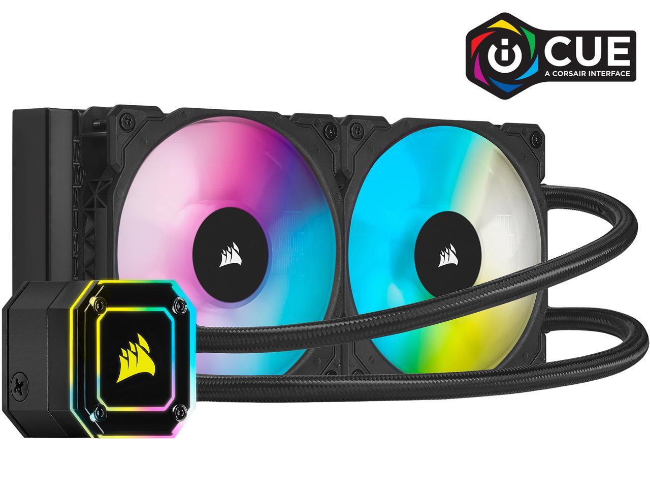 Corsair Hydro Series, Icue H100I Elite Capellix, 240Mm Radiator, Dual Ml120 Rgb Pwm Fans, Powerful Icue Software, Liquid Cpu Cooler, Cw-9060046-Ww