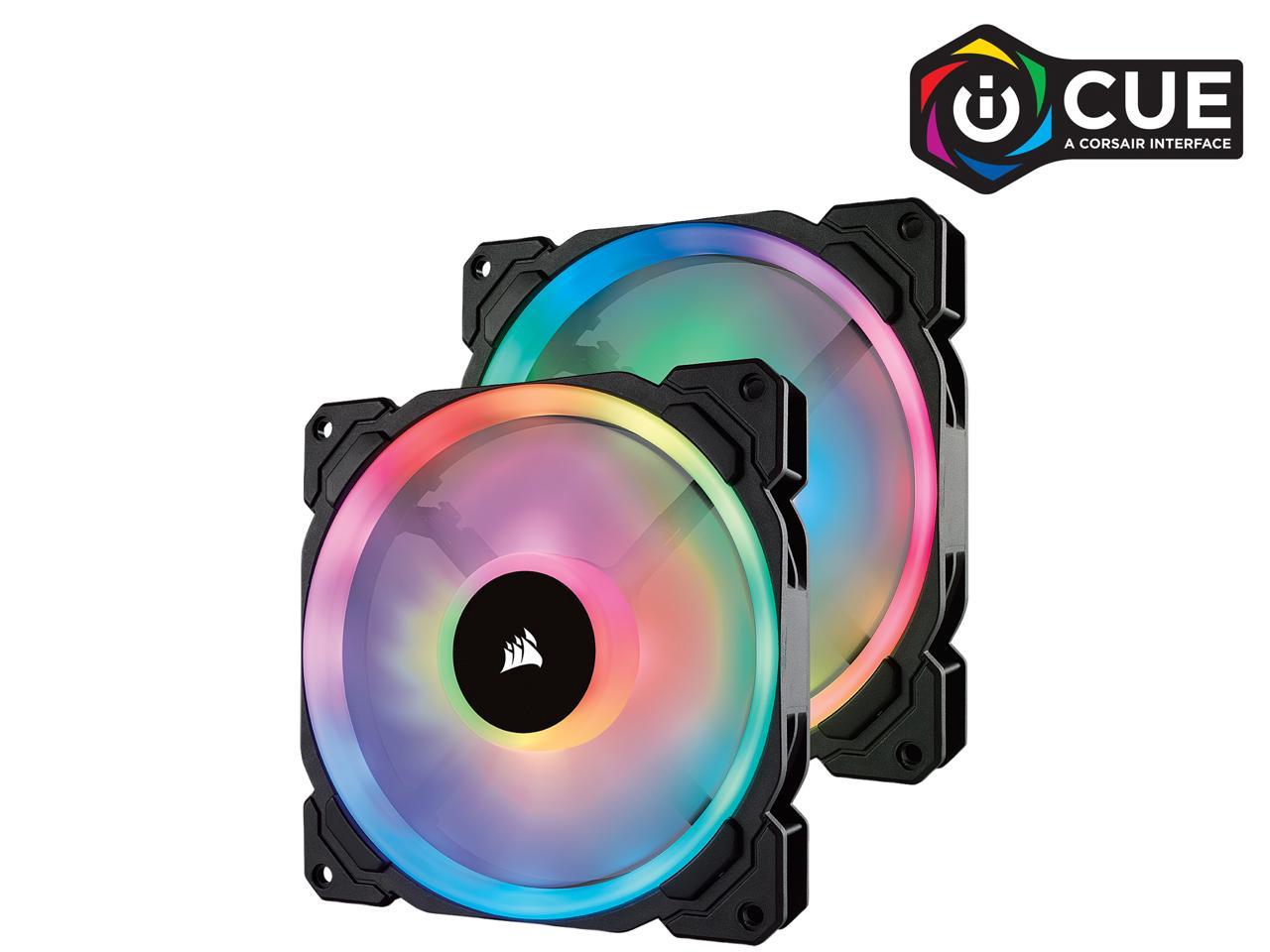 Corsair Ll Series Co-9050074-Ww Ll140 Rgb, 140Mm Dual Light Loop Rgb Led Pwm Fan, 2 Fan Pack With Lighting Node Pro