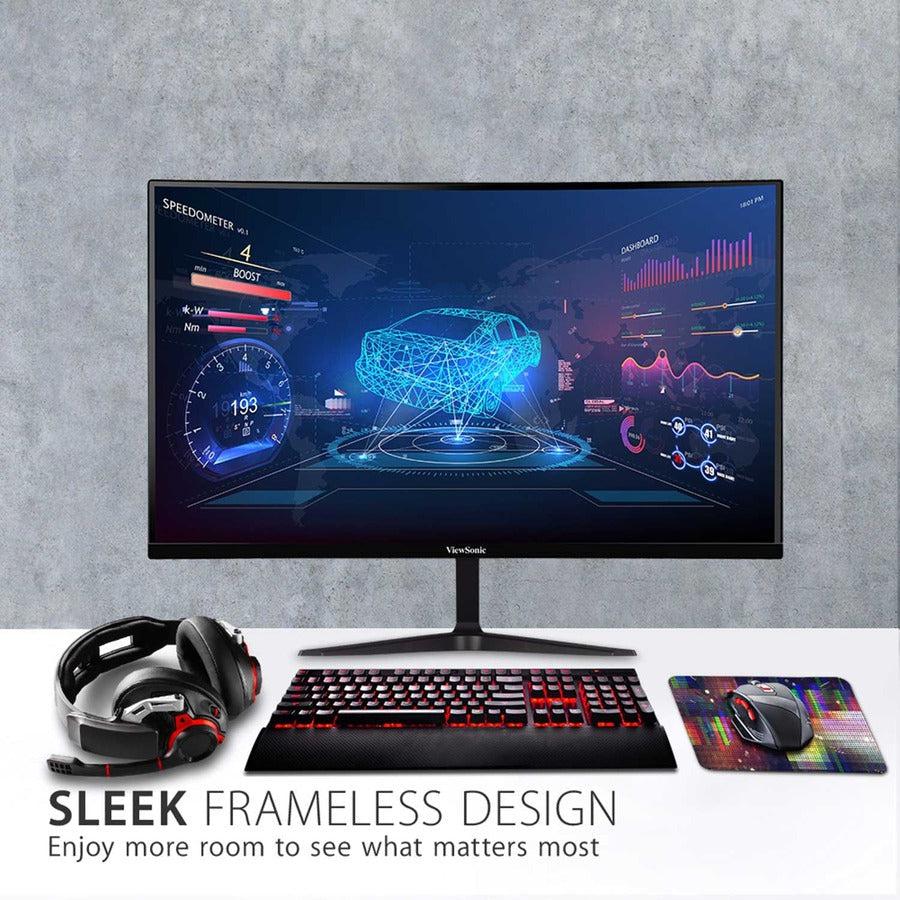 Curved Gaming Monitor - 27 Inch 180Hz 1ms FreeSync Premium Display | Tecisoft VX2718-PC-MHD