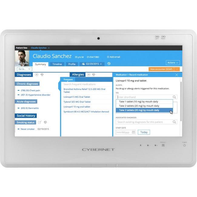 Cybernet CyberMed NB NB20 All-in-One Computer - Intel Core i5 6th Gen i5-6200U - 8 GB - 128 GB SSD - 19.5 HD+ Touchscreen - Desktop - White" CYBERMED-NB20