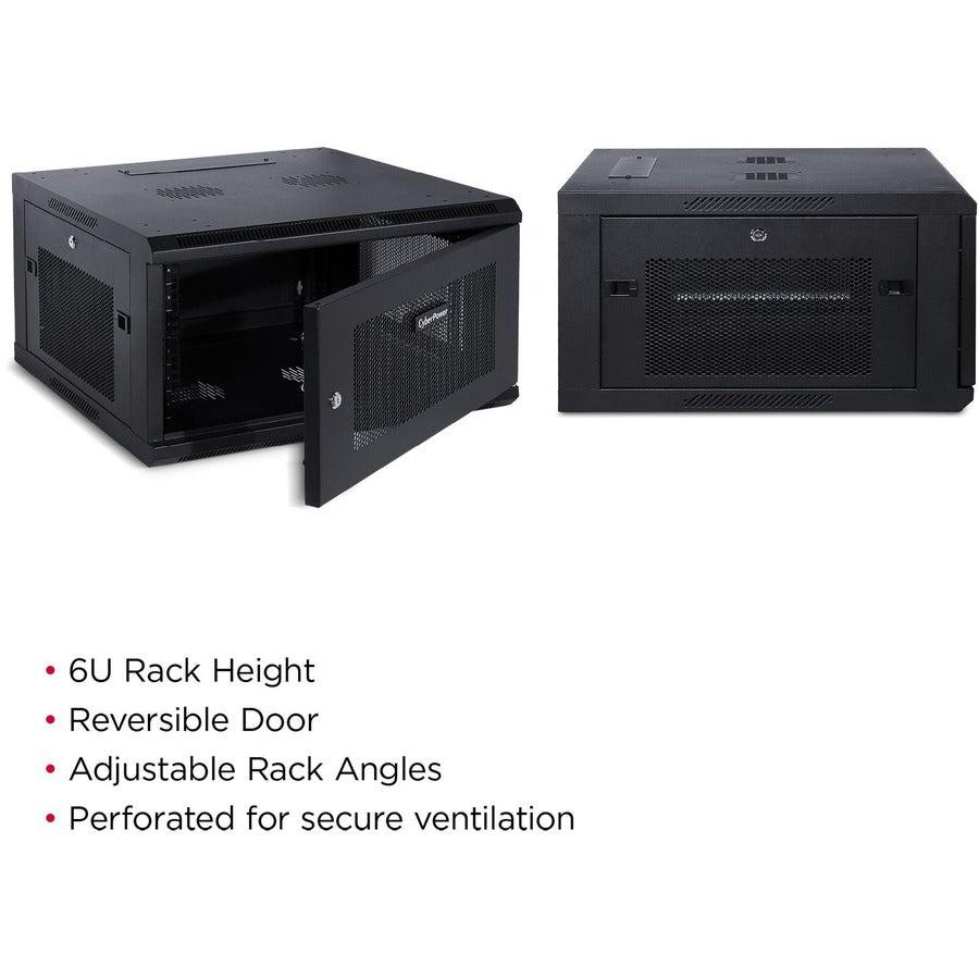 Cyberpower Cr6U61001 Rack Cabinet 6U Wall Mounted Rack Black