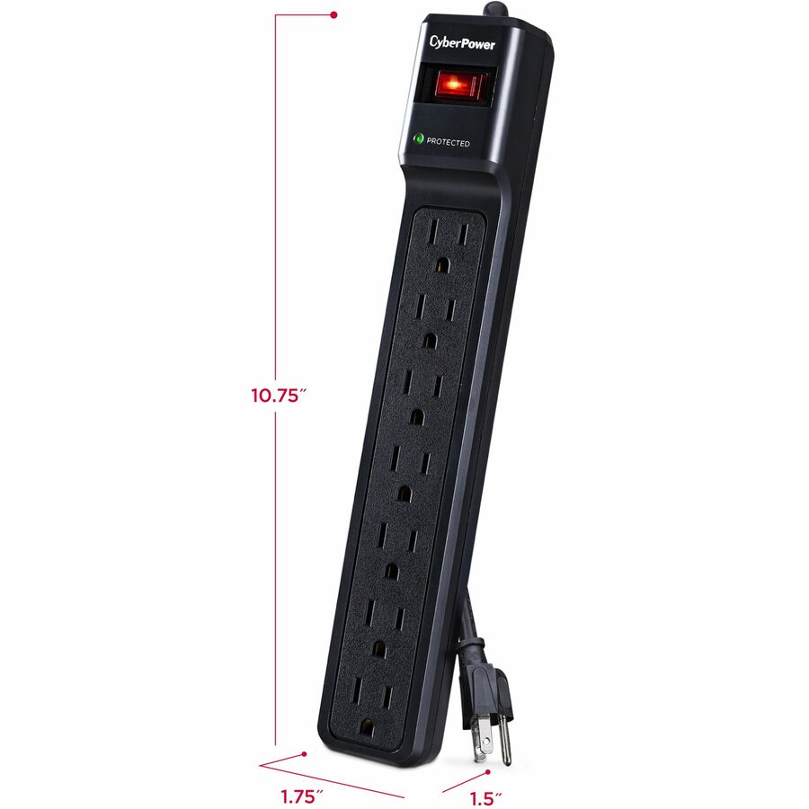 Cyberpower Csb7012 Surge Protector Black 7 Ac Outlet(S) 125 V 3.658 M
