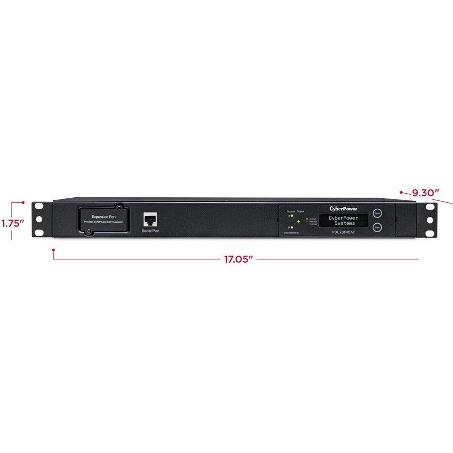 Cyberpower Pdu20Mt10At Power Distribution Unit (Pdu) 10 Ac Outlet(S) 1U Black