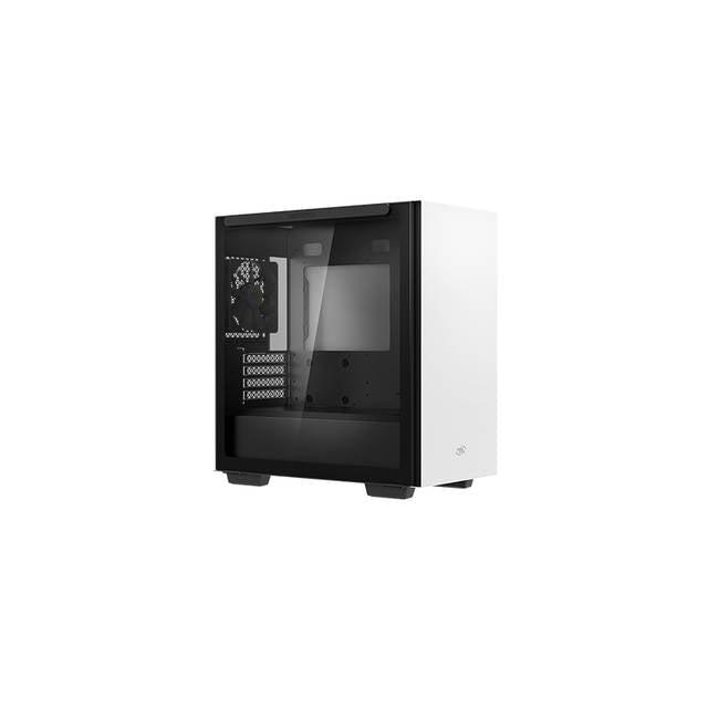 Deepcool Macube 110 Wh Micro Atx Case With Full-Size Magnetic Tempered Glass Removable Hdd Cage And Built-In Graphics Card Holder - White