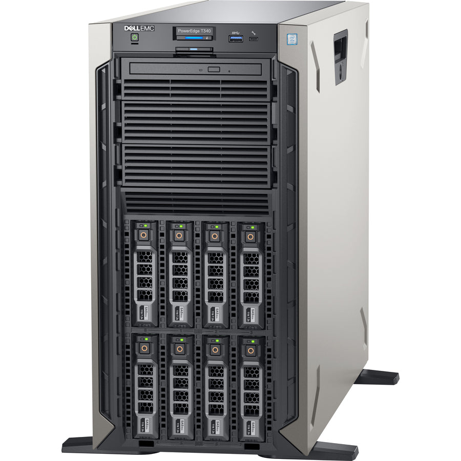 Dell EMC PowerEdge T340 5U Tower Server - 1 x Intel Xeon E-2234 3.60 GHz - 8 GB RAM - 1 TB HDD - (1 x 1TB) HDD Configuration - Serial ATA Controller - 1 Year ProSupport XDX41