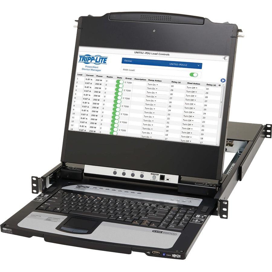 DisplayPort KVM Console 8-Port with 17 inch LCD - IP Remote Access | Tripp Lite B030-DP08-17DIP