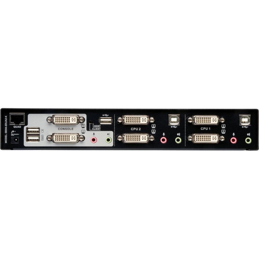 Dual Monitor KVM Switch - 2-Port DVI Audio USB Hub | Tripp Lite B004-2DUA2-K