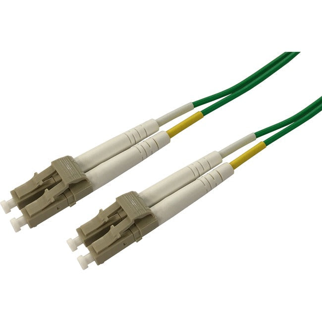 ENET 5M LC/LC Duplex Multimode 50/125 10Gb OM3 or Better custom green color functionally identical to 10Gb Aqua Fiber Patch Cable LC2-GN10G-5M-ENC