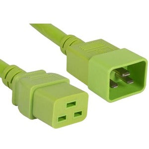 ENET C19 to C20 6ft Green Power Cord Extension 250V 12 AWG 20A NEMA IEC-320 C19 to IEC-320 C20 Green 6' C19C20-GN-6F-ENC