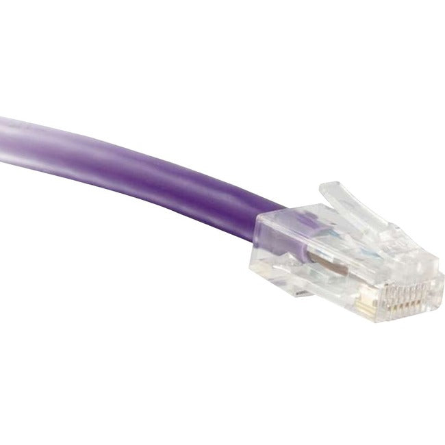 ENET Cat5e Purple 1 Foot Non-Booted (No Boot) (UTP) High-Quality Network Patch Cable RJ45 to RJ45 - 1Ft C5E-PR-NB-1-ENC