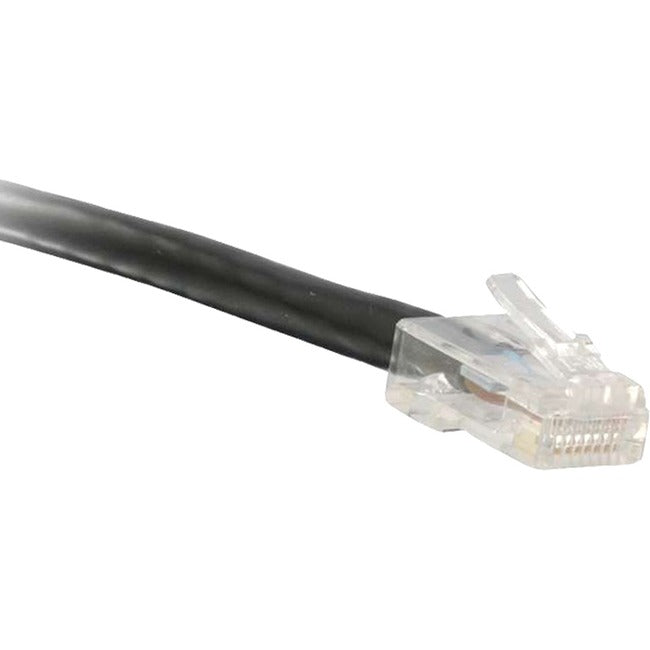 ENET Cat6 Black 50 Foot Non-Booted (No Boot) (UTP) High-Quality Network Patch Cable RJ45 to RJ45 - 50Ft C6-BK-NB-50-ENC