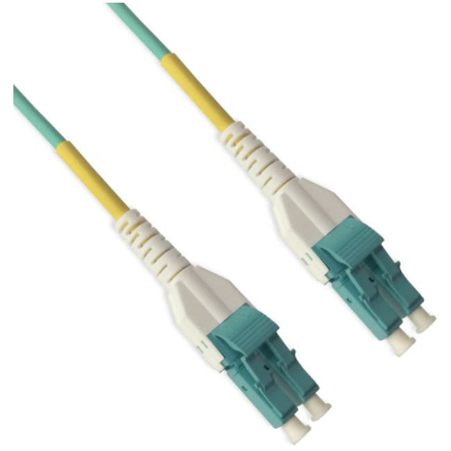 ENET LC to LC Uniboot OM4 50/125 10/40/100G Multimode Duplex Aqua Fiber Cable 3 Meter LC2-UNIB-OM4-3M-ENC