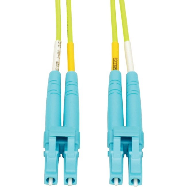 Eaton Tripp Lite Series 100G Duplex Multimode 50/125 OM5 LSZH Fiber Optic Cable (LC/LC), Lime Green, 15 m N820-15M-OM5