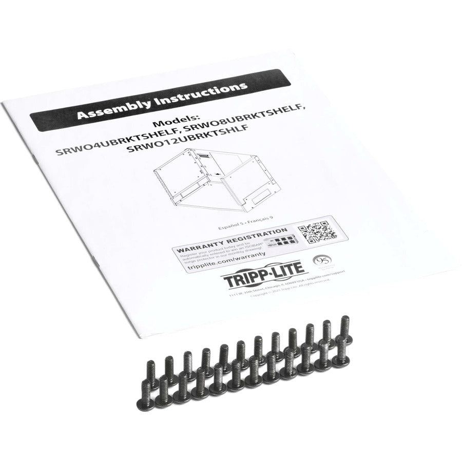 Eaton Tripp Lite Series 4U Wall-Mount Bracket with Shelf for Small Switches and Patch Panels, Hinged SRWO4UBRKTSHELF