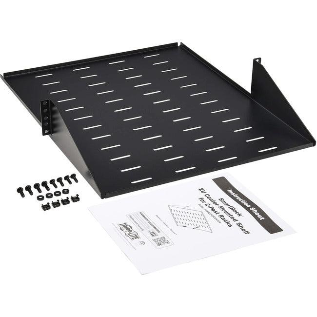 Eaton Tripp Lite Series SmartRack Center-Mounted Steel Rack Shelf - 2U, Vented, 21.5 in. Deep, Holds up to 100 lb. (45 kg) SRSHELF2PCENTER