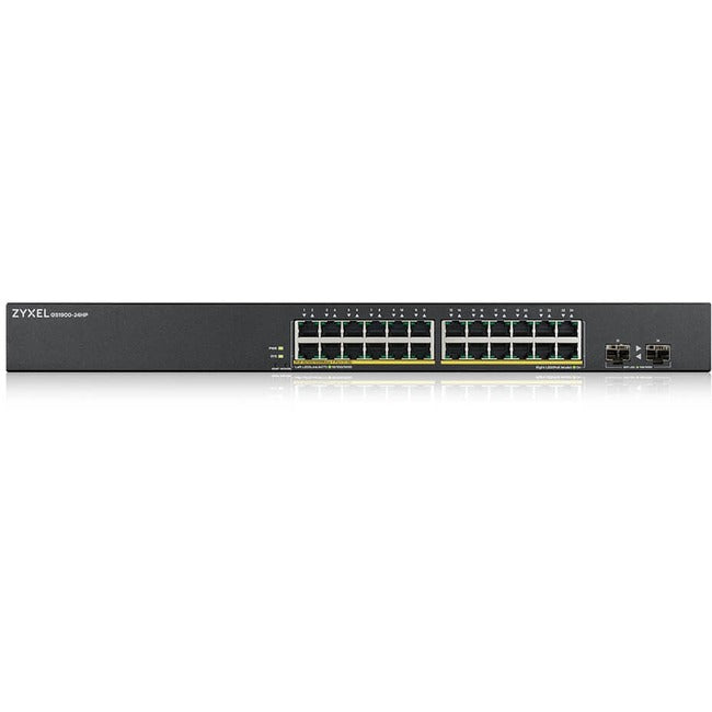 Ethernet Switches - 24-Port GbE PoE+ Smart Rack Switch | ZyXEL GS1900-24HPV2