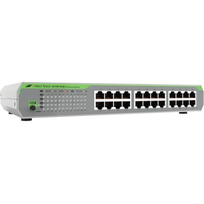 Fast Ethernet Switch - Allied Telesis AT-FS710/24 24-Port Unmanaged Rack Mount | TecISoft AT-FS710/24-10