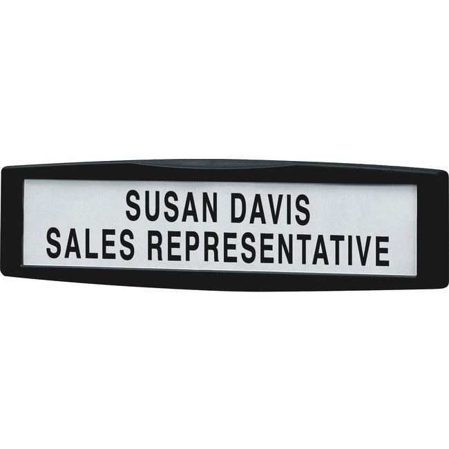 Fellowes Partition Additions Plastic Name Plate, Dark Graphite 75906