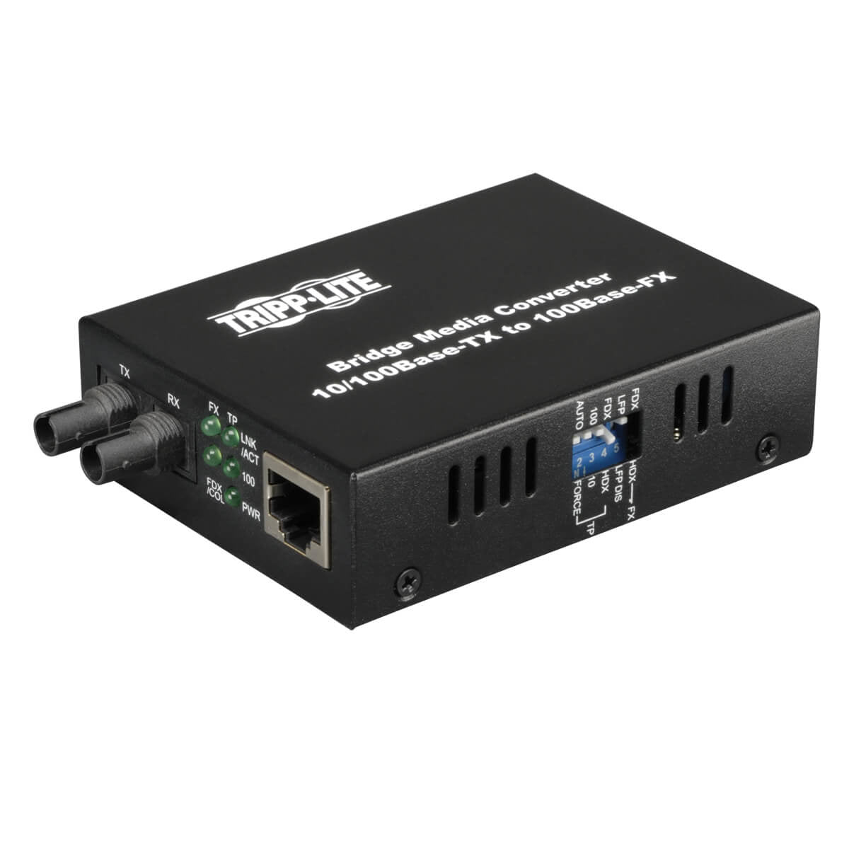 Fiber Ethernet Media Converter - 10/100BaseT to 100BaseFX-ST Multimode | Tripp Lite by Eaton N784-001-ST