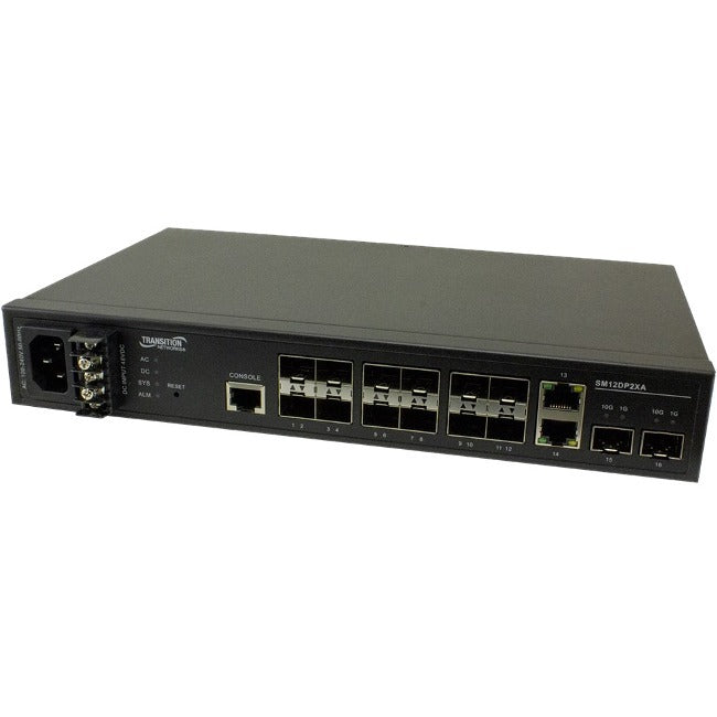 Fiber Ethernet Switches - Lantronix SM12DP2XA Managed Gigabit Switch | TecisoftSolutions SM12DP2XA-NA