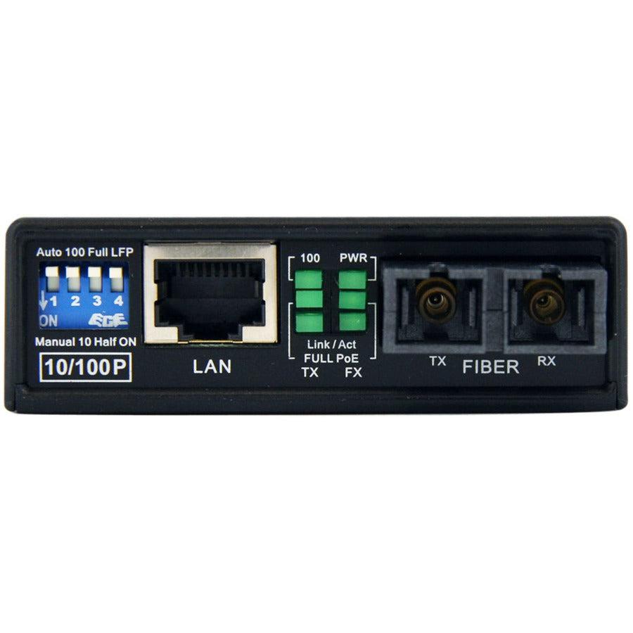 Fiber to Ethernet Media Converter - 10/100 Multi Mode SC PoE | StarTech MCM110SC2P