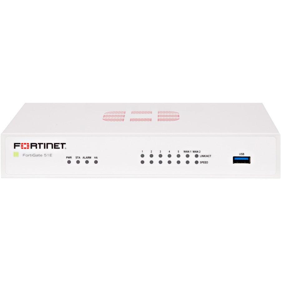 Fortinet Fortigate-51E Hardware Plus 5 Year 24X7 Forticare And Fortiguard Enterprise Protection