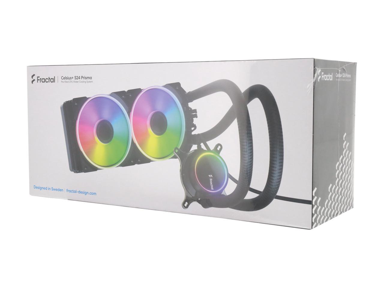 Fractal Design Celsius+ S24 Prisma Pwm Argb 240Mm Silent Performance Slim Radiator Aio Cpu Liquid/Water Cooler