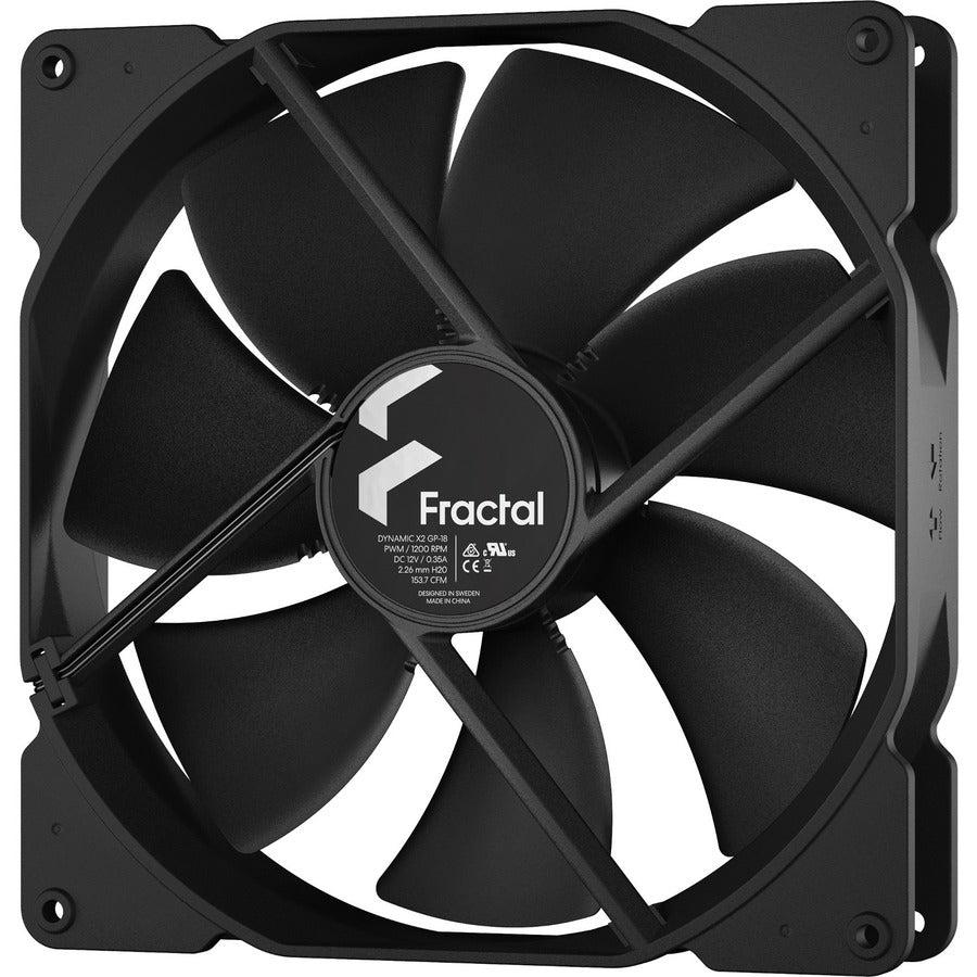 Fractal Design Dynamic X2 Pwm Gp-18 180 Mm High Durability Lls Bearing Black Edition Radiator Optimized Computer Case Fan - Fd-Fan-Dyn-X2-Gp18-Pwm-Bk