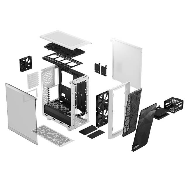 Fractal Design Fd-C-Mes2C-05 Meshify 2 Compact White Tempered Glass Clear Atx Mid Tower Computer Case (White)