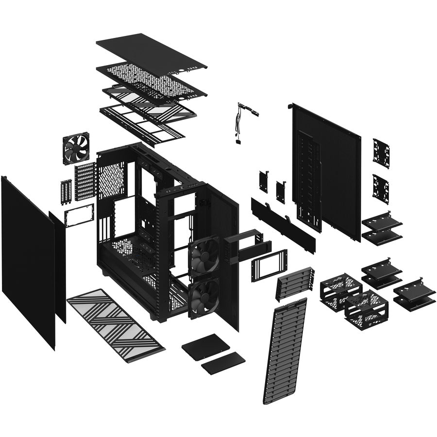 Fractal Design Fd-C-Def7X-01 Define 7 Xl Black Solid /Brushed Aluminum/Steel E-Atx Silent Modular Full Tower Computer Case