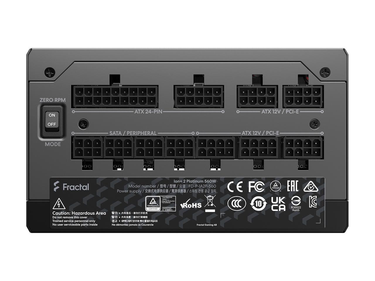 Fractal Design Ion+ 2 560W 80 Plus Platinum Certified 560W Full Modular Atx Power Supply/ Fd-P-Ia2P-560-Us