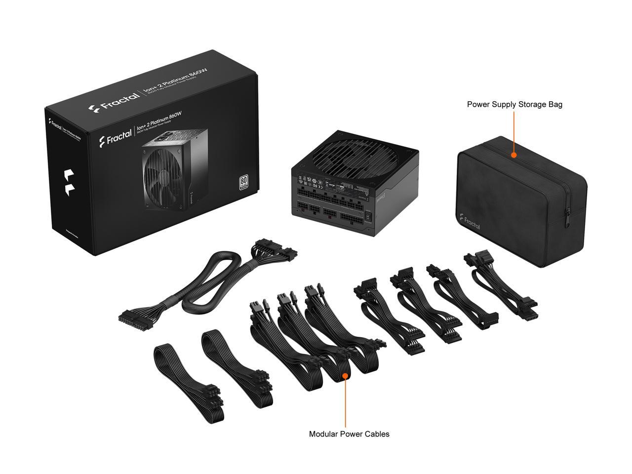 Fractal Design Ion+ 2 860W 80 Plus Platinum Certified 860W Full Modular Atx Power Supply/ Fd-P-Ia2P-860-Us