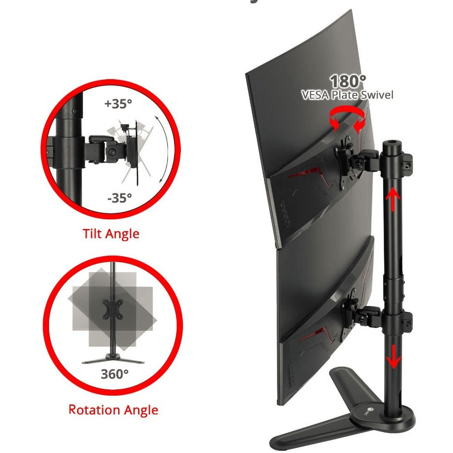 Freestanding Adjusting Vertical Dual Monitor Steel Stand 17 to 32"" CE-MT3F11-S1