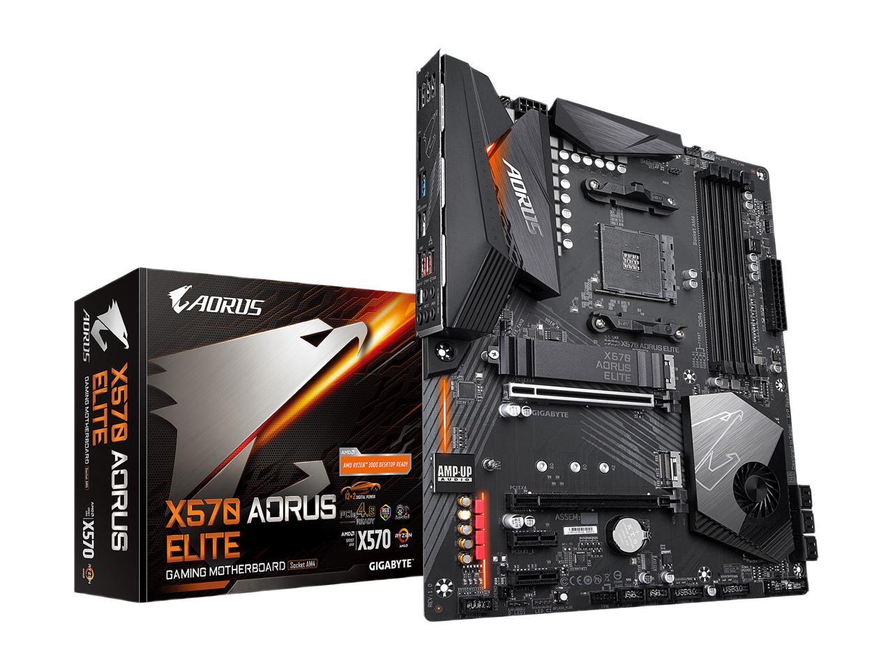 Gigabyte X570 Aorus Elite Amd Ryzen 3000 Pcie 4.0 Sata 6Gb/S Usb 3.2 Amd X570 Atx Motherboard