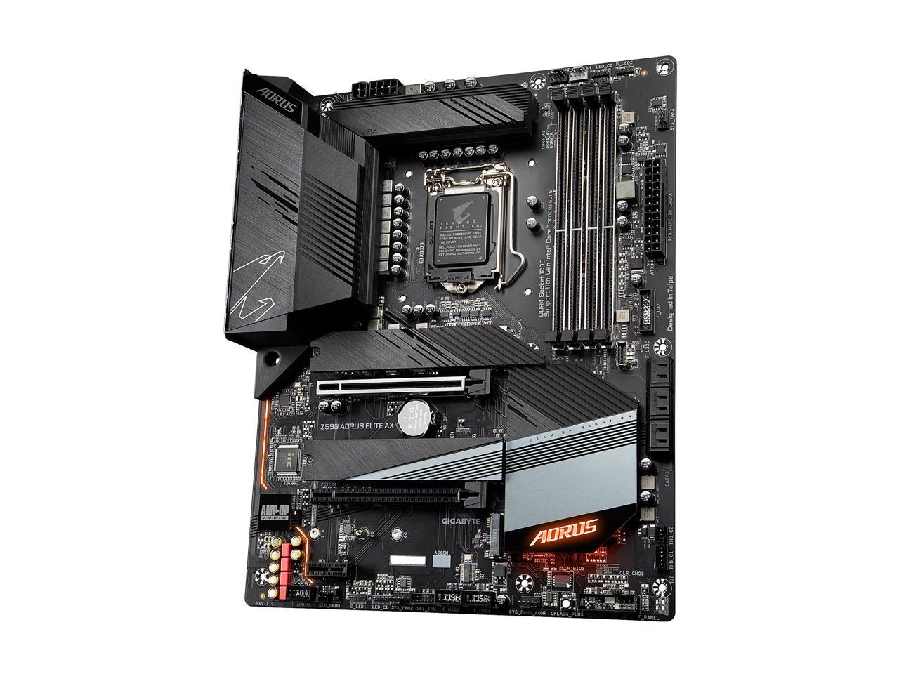 Gigabyte Z590 Aorus Elite Ax Lga 1200 Intel Z590 Atx Motherboard With Triple M.2, Pcie 4.0, Usb 3.2 Gen2X2 Type-C, Intel Wifi 6, 2.5Gbe Lan