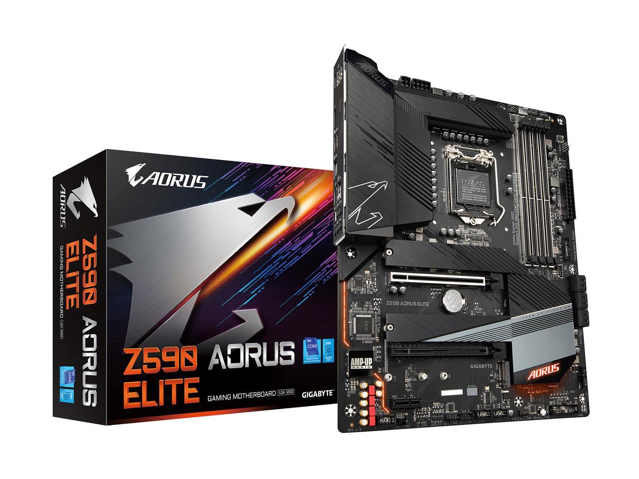 Gigabyte Z590 Aorus Elite Lga1200/ Intel Z590/ Ddr4/ Quad-Gpu & 2-Way Crossfire/ Sata3&Usb3.2/ M.2/ Atx Motherboard