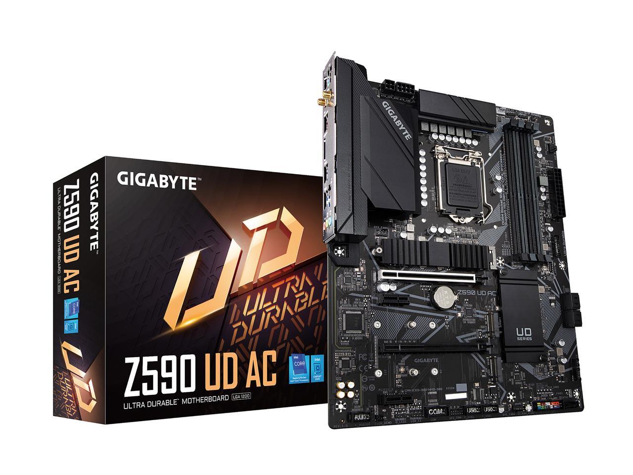 Gigabyte Z590 Ud Ac Lga 1200 Intel Z590 Atx Motherboard With Triple M.2, Pcie 4.0, Usb 3.2 Gen 2, Intel Wireless-Ac, 2.5Gbe Lan