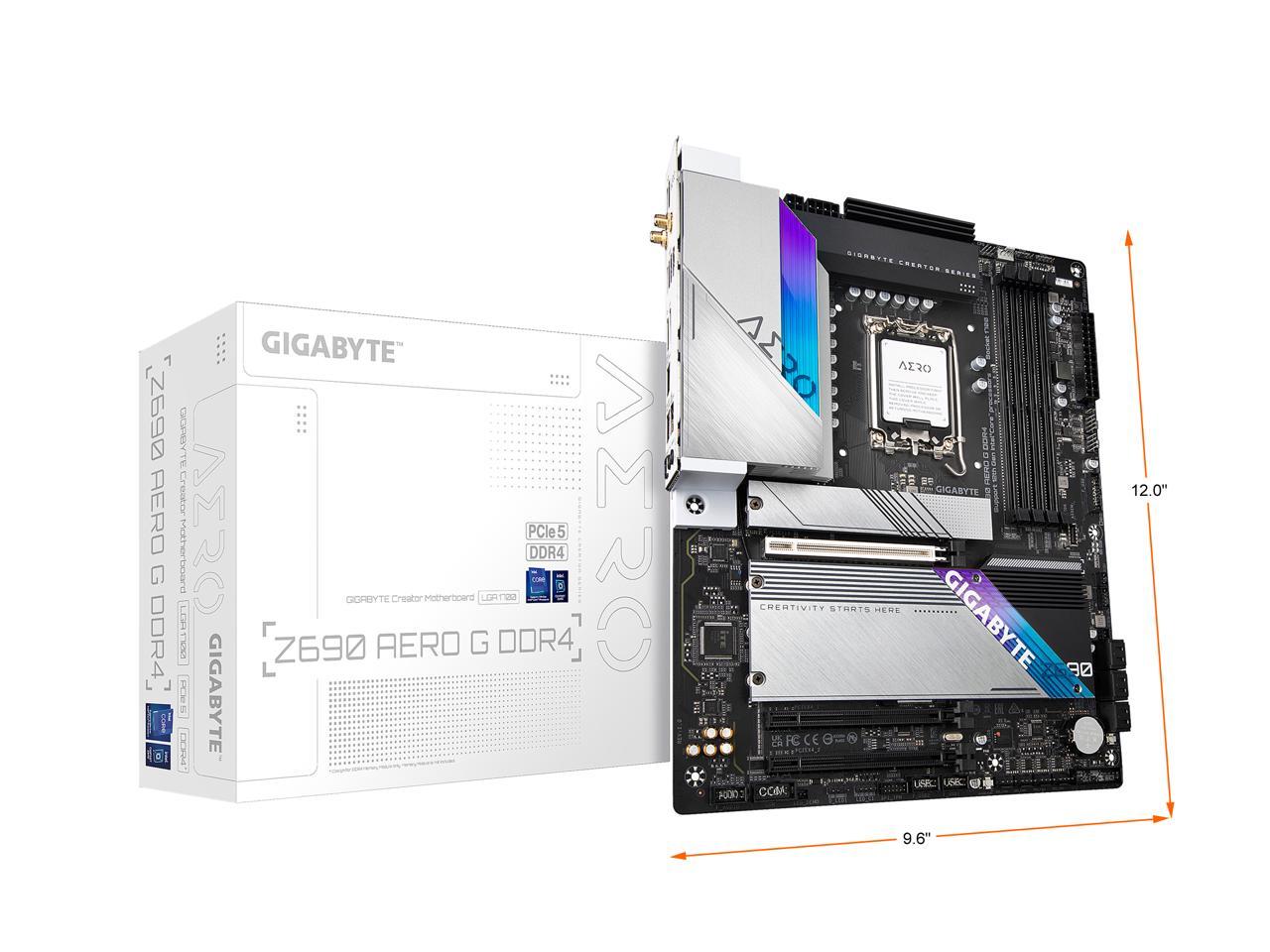 Gigabyte Z690 Aero G Ddr4 Lga1700/ Intel Z690/ Ddr4/ Quad-Gpu & 2-Way Crossfire/ Wifi & Bluetooth/ Sata3&Usb3.2/ M.2/ Atx Motherboard