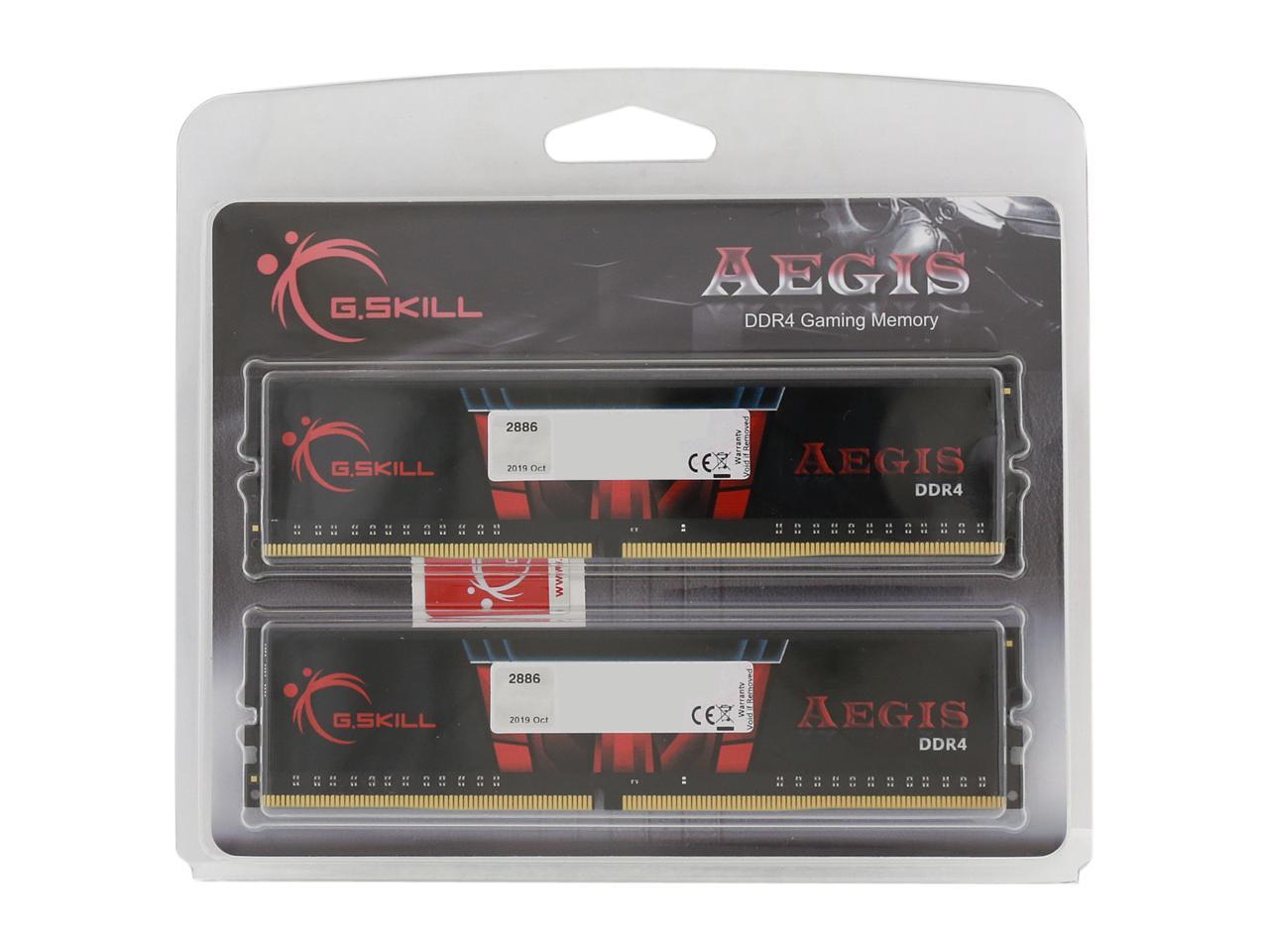 G.Skill Aegis 16Gb (2 X 8Gb) 288-Pin Ddr4 Sdram Ddr4 3200 (Pc4 25600) Intel Xmp 2.0 Memory Kit Model F4-3200C16D-16Gis