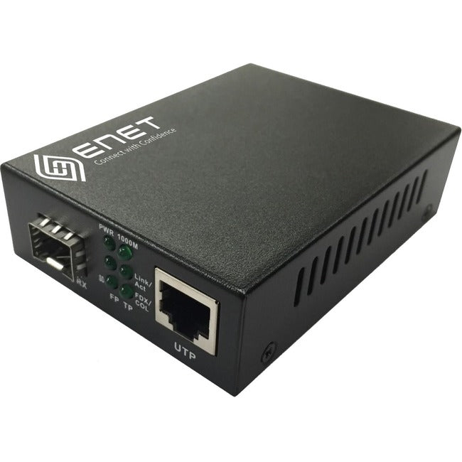 Gigabit Ethernet Media Converter - ENET Copper RJ45 to Fiber SFP Slot | TecISoft ENMC-FGET-SFP